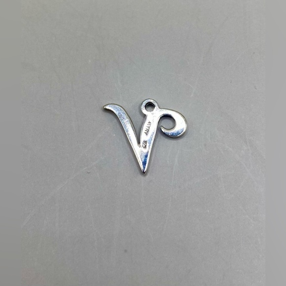 JAMES AVERY Initial V Charm; Sterling Silver; Stamped; Untouched; NEW. - Picture 2 of 5